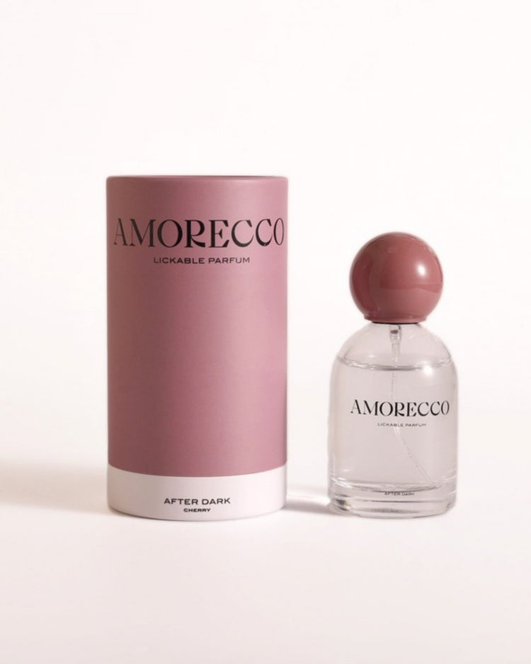 Amorecco After Dark 50ml lickable scent bottle and box